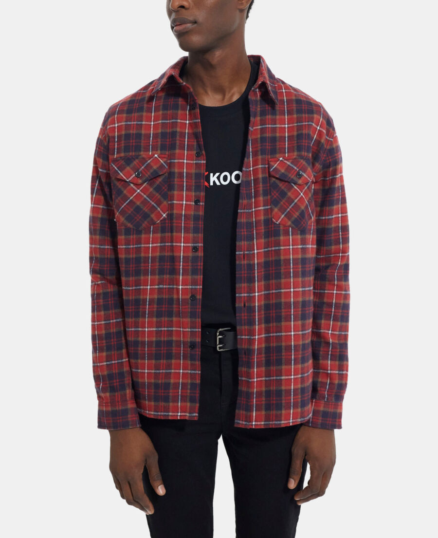 chemise col classique à carreaux