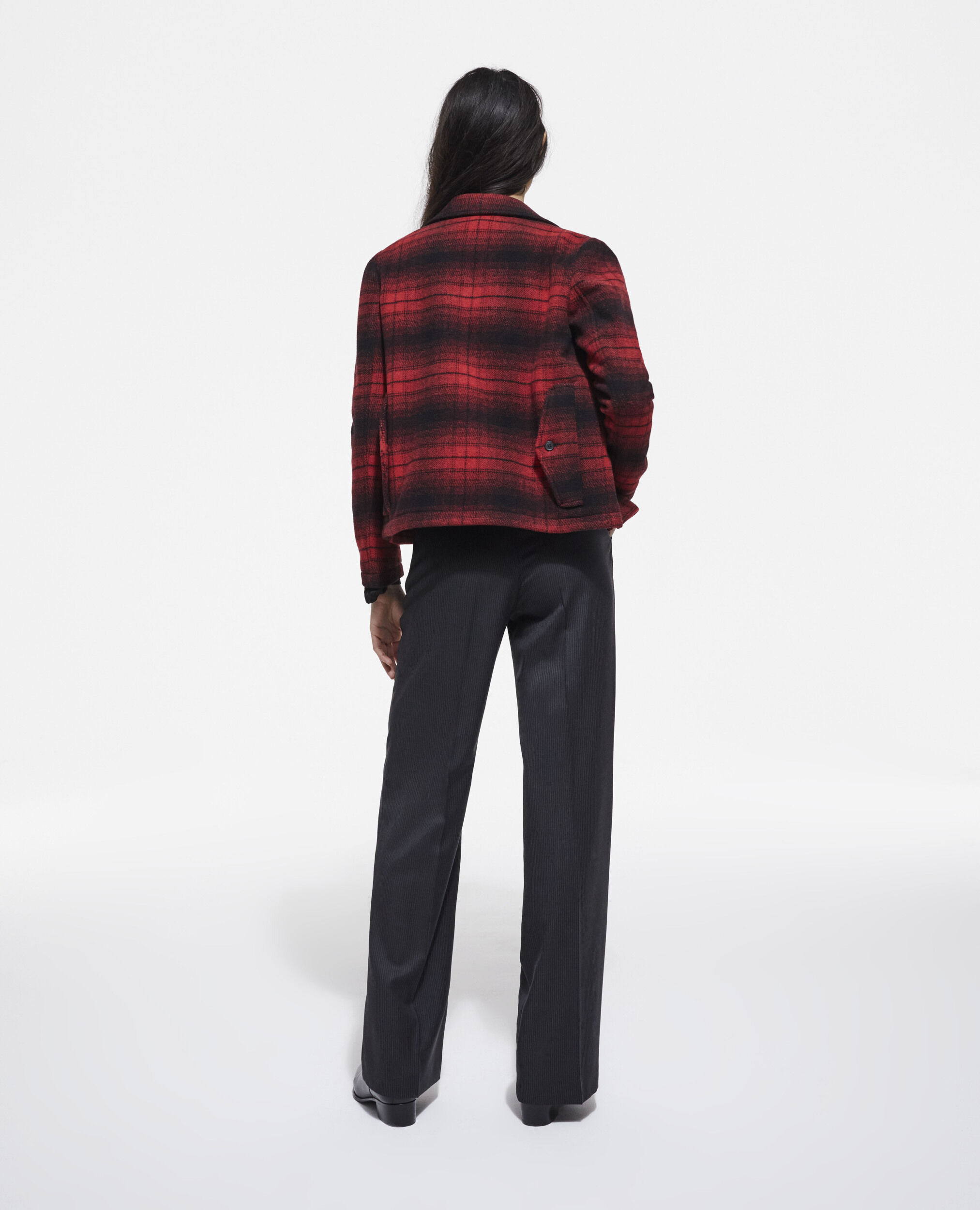 Wool jacket with check motif, RED / BLACK, hi-res image number null