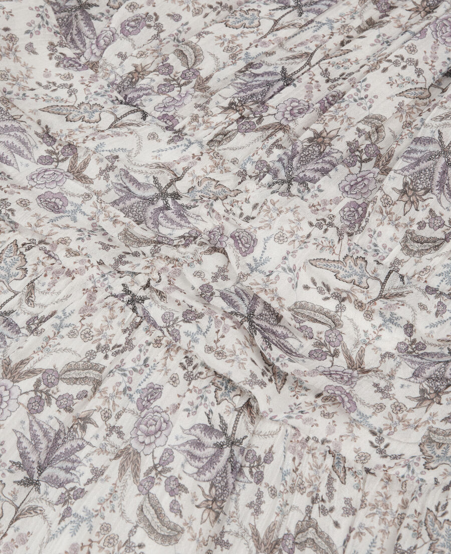 The Kooples F ECRU/MAUVE CHALK long printed dress