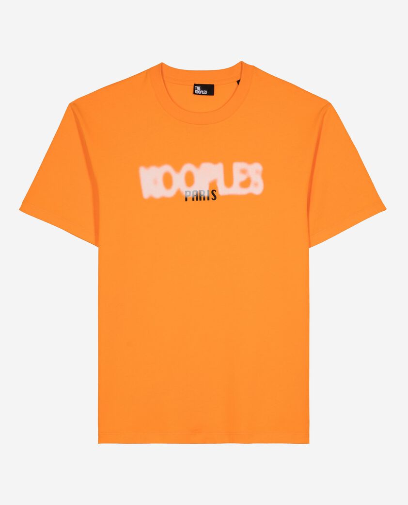 The Kooples MEN ORANGE t-shirt with orange logo screen print