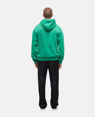 The Kooples HERREN GREEN gr&uuml;nes sweatshirt mit &bdquo;what is&ldquo;-schriftzug