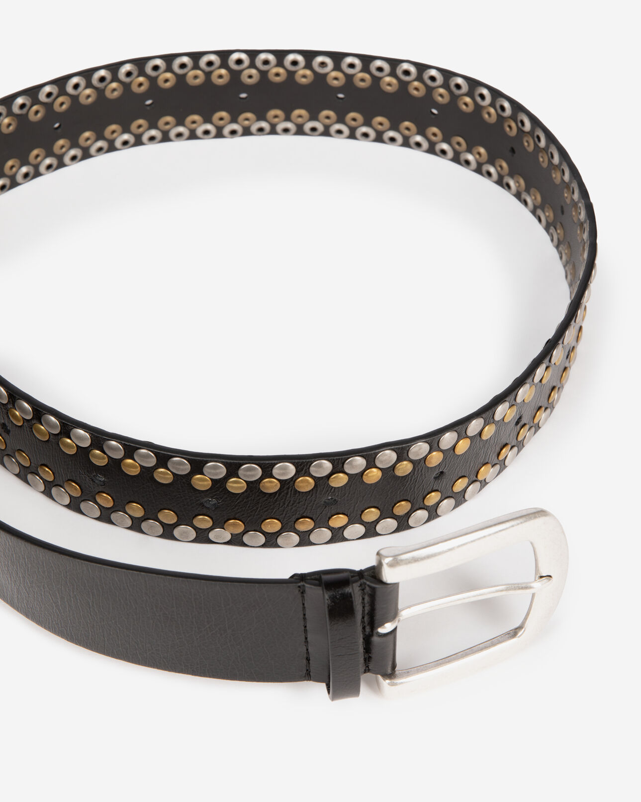 The Kooples FEMME BLACK ceinture en cuir noir avec clous