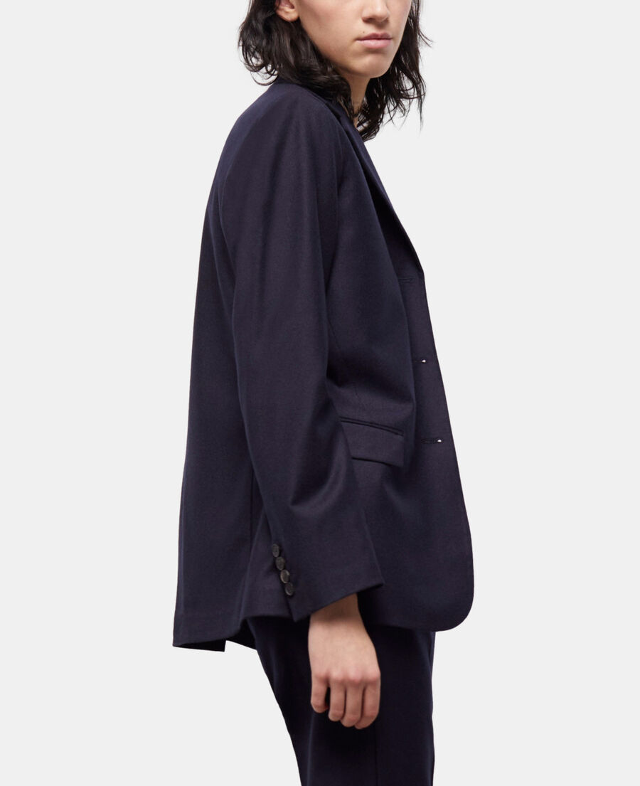 veste de costume en laine bleue