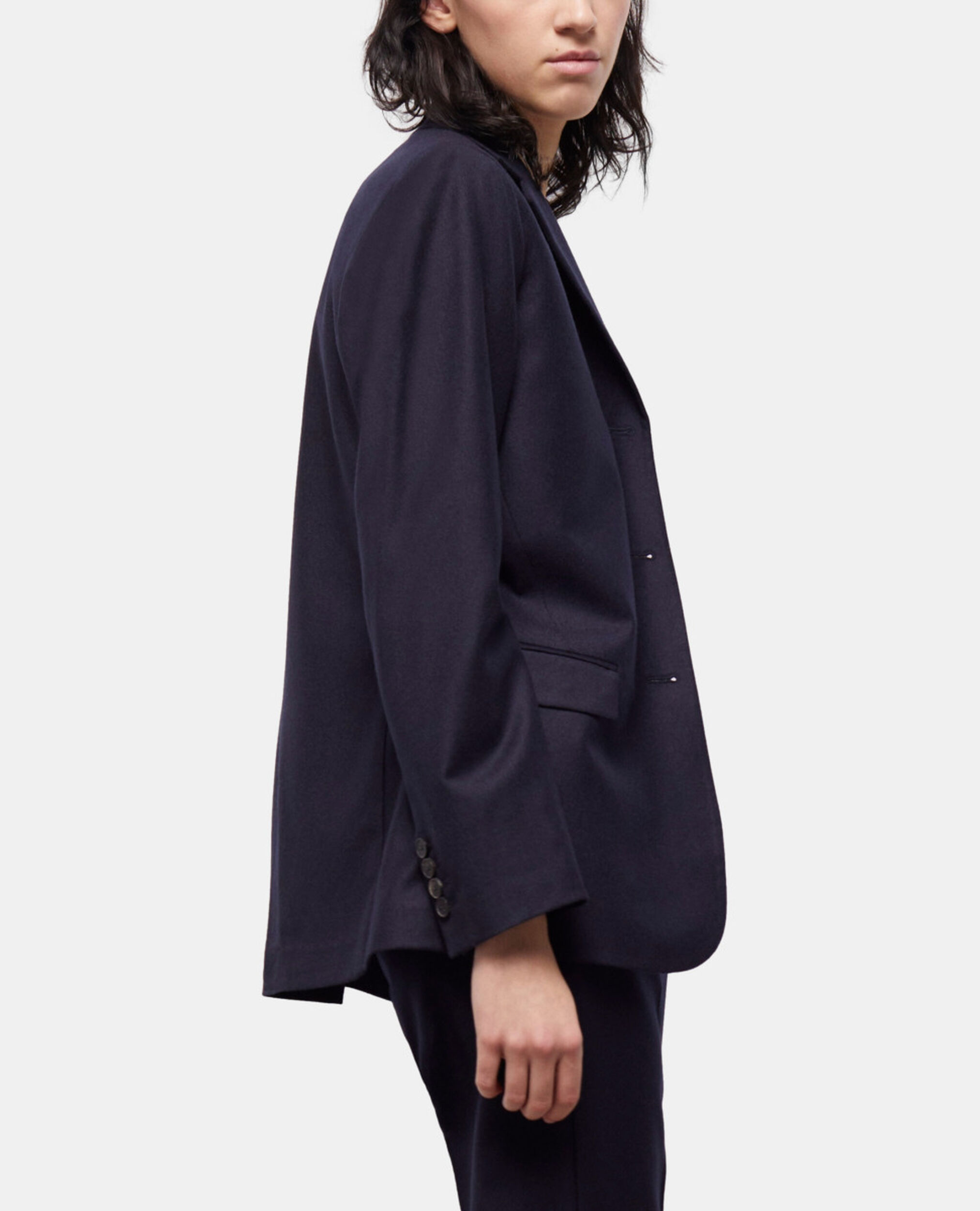 Veste de costume en laine bleue, NAVY, hi-res image number null