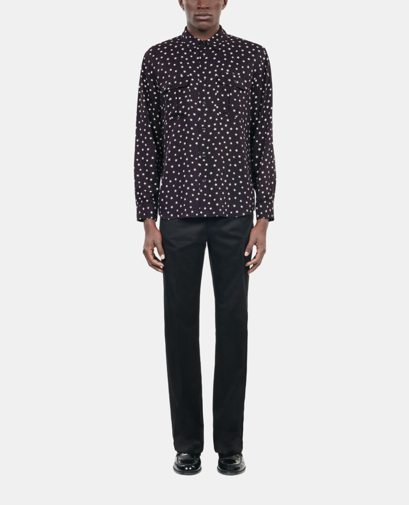 The Kooples HERREN BLACK WHITE hemd mit sterne-print