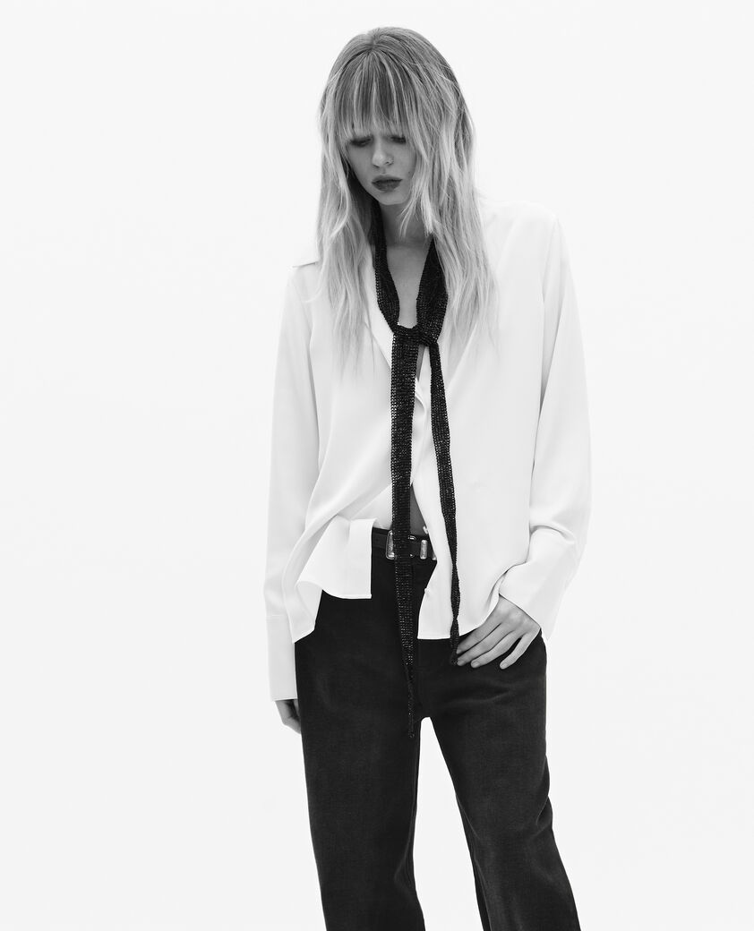 The Kooples FEMME WHITE chemise en satin &eacute;crue