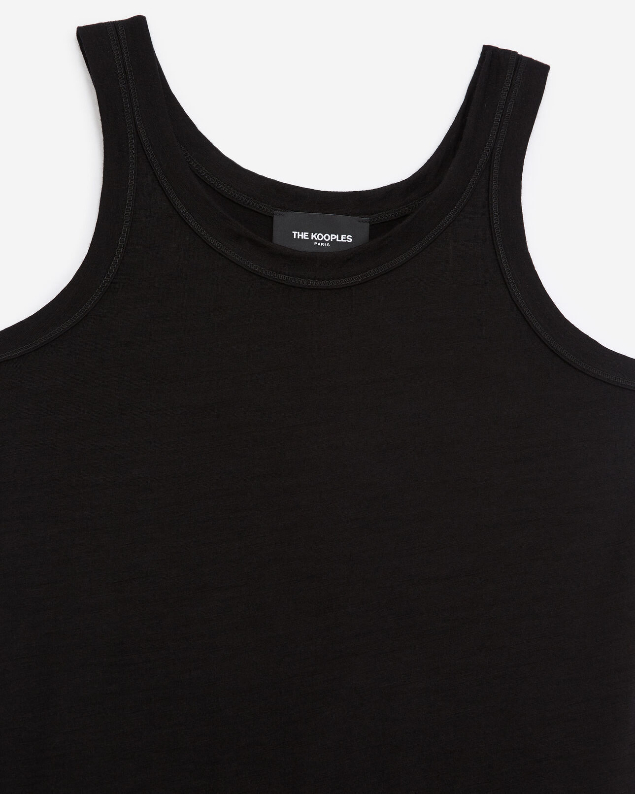 The Kooples WOMEN BLACK black wool vest top with crew neck