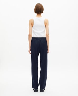 The Kooples WOMEN DARK NAVY black wool pants