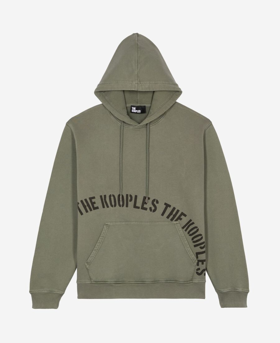 The Kooples H KAKI hooded sweatshirt with khaki screen print
