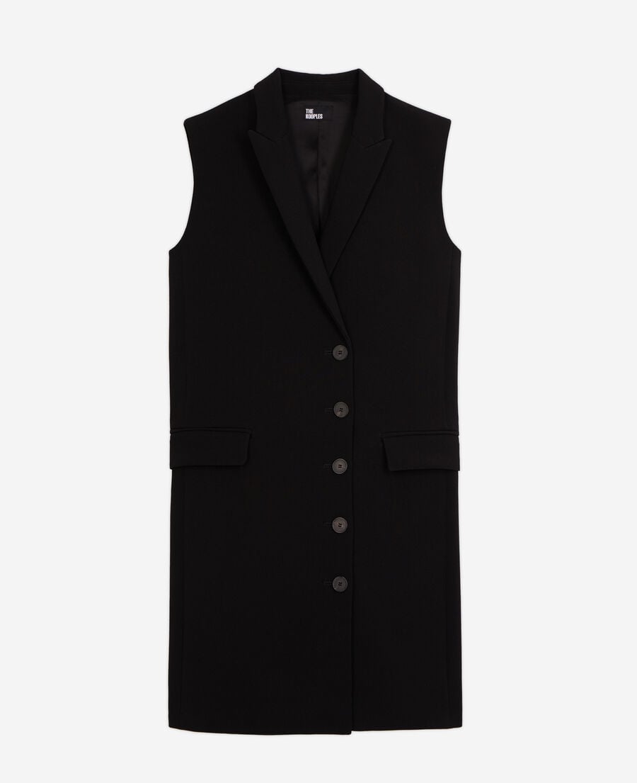 The Kooples WOMEN BLACK short black crepe dress