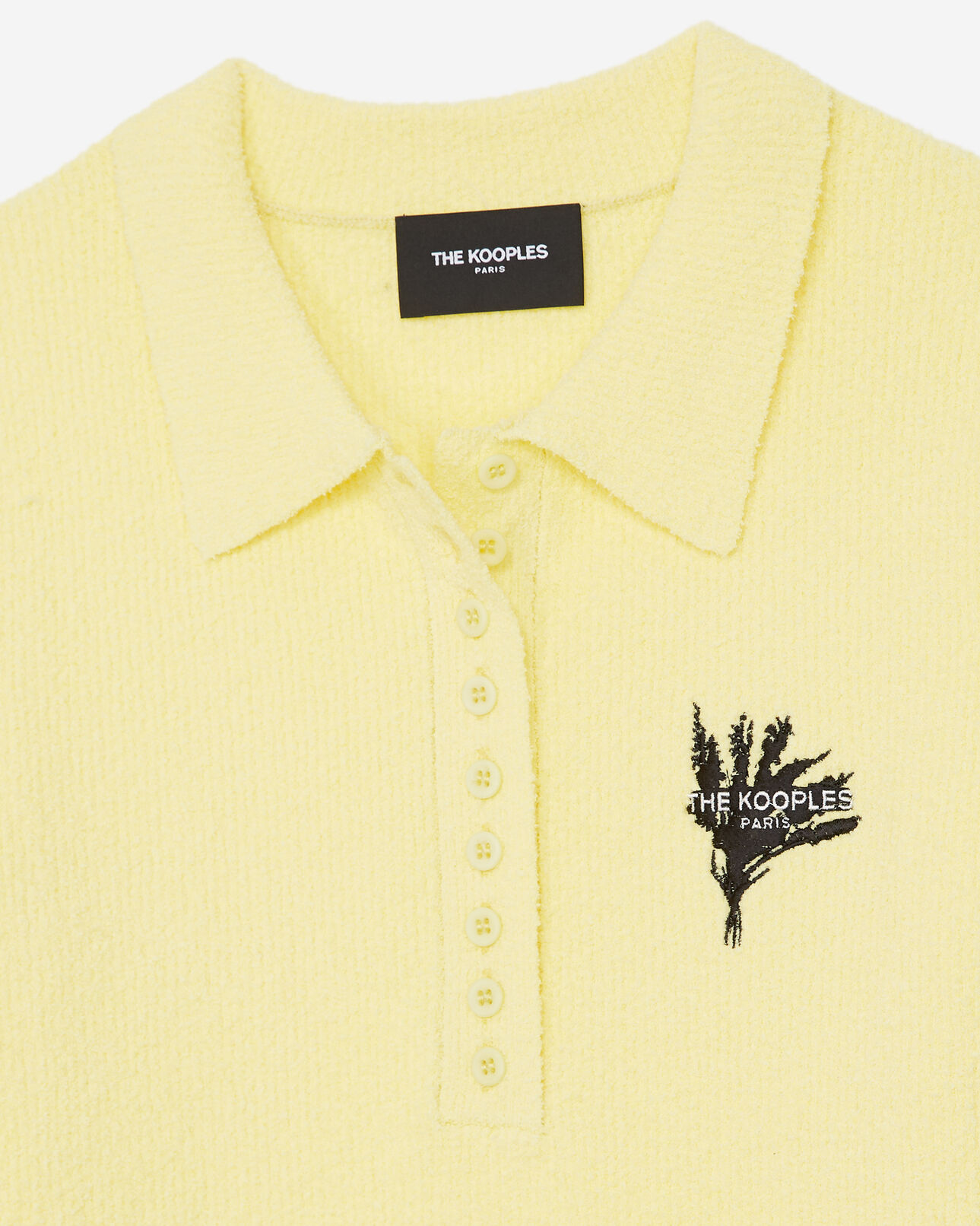 The Kooples DAMEN YELLOW poloshirt gelb körperbetont stickerei brust