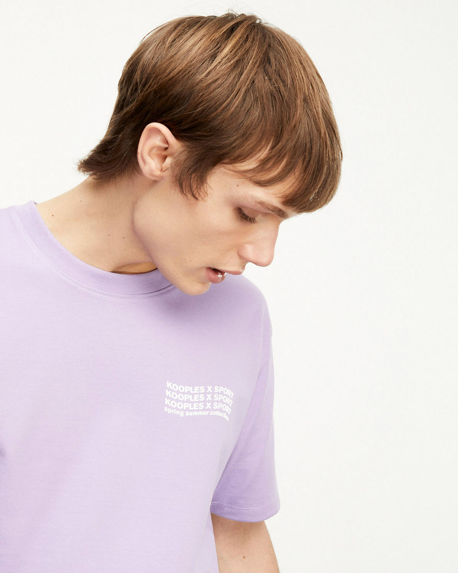 Purple cotton T-shirt with logo trio, PURPLE, hi-res image number null
