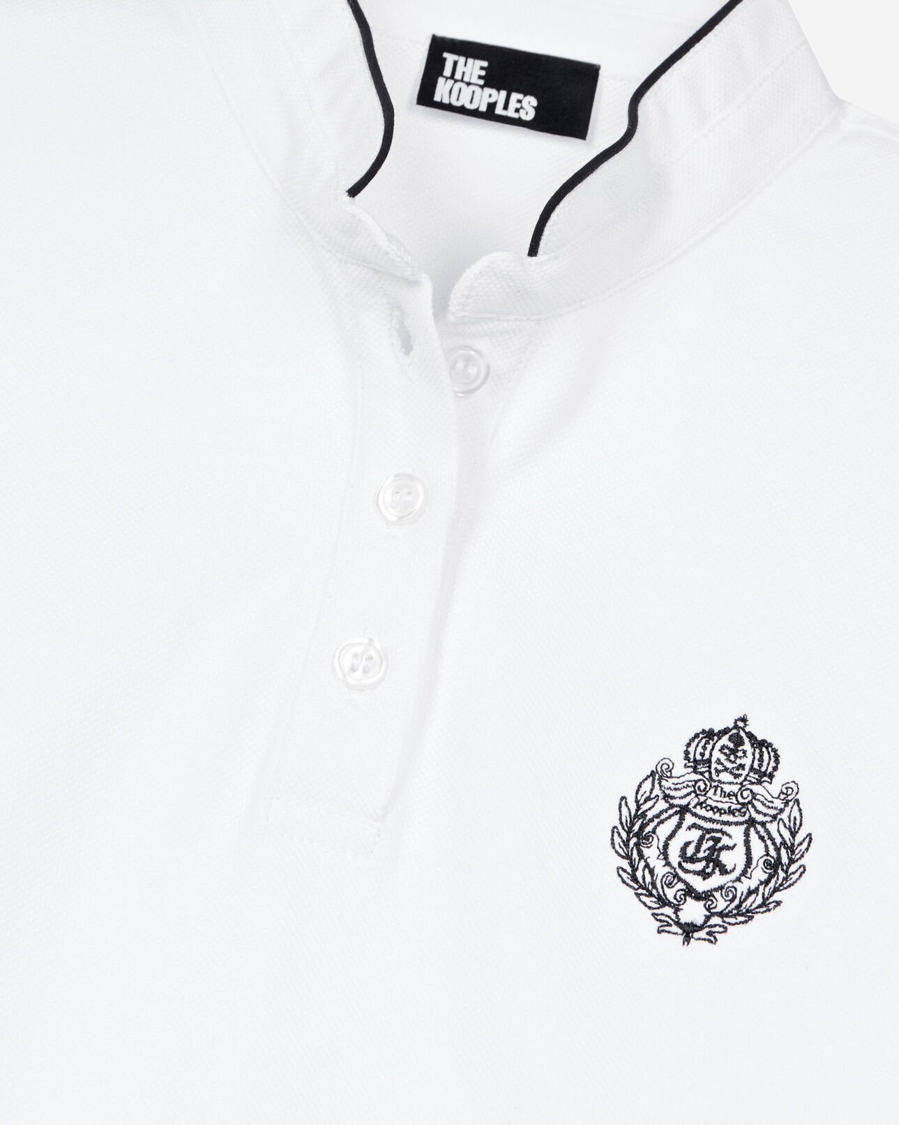 The Kooples WOMEN WHITE white piqué cotton polo t-shirt