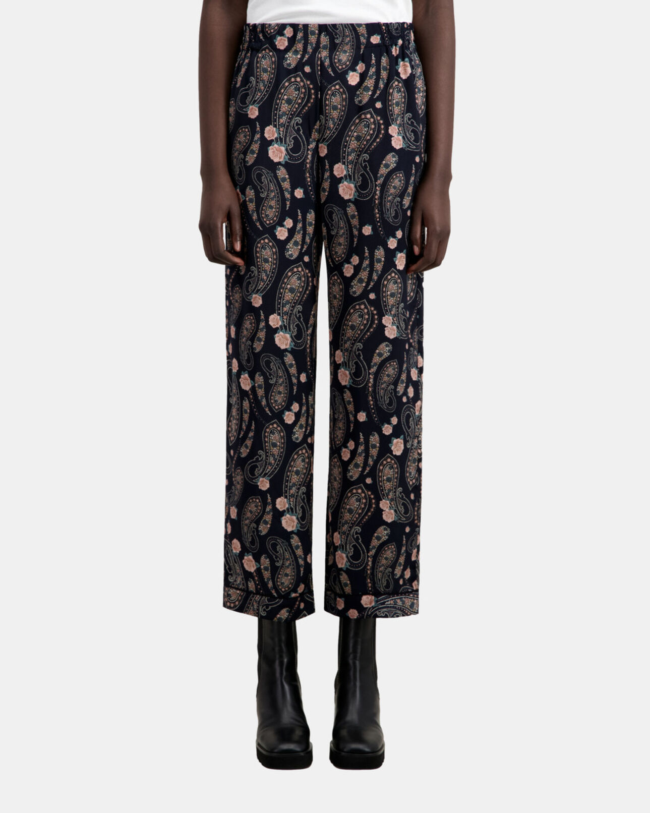 The Kooples WOMEN BLACK / PINK printed trousers