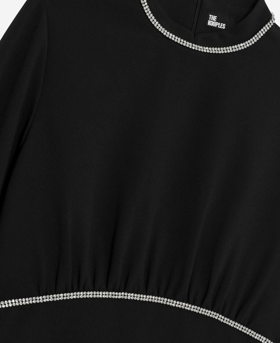 The Kooples FEMME BLACK robe courte avec détails de strass noire