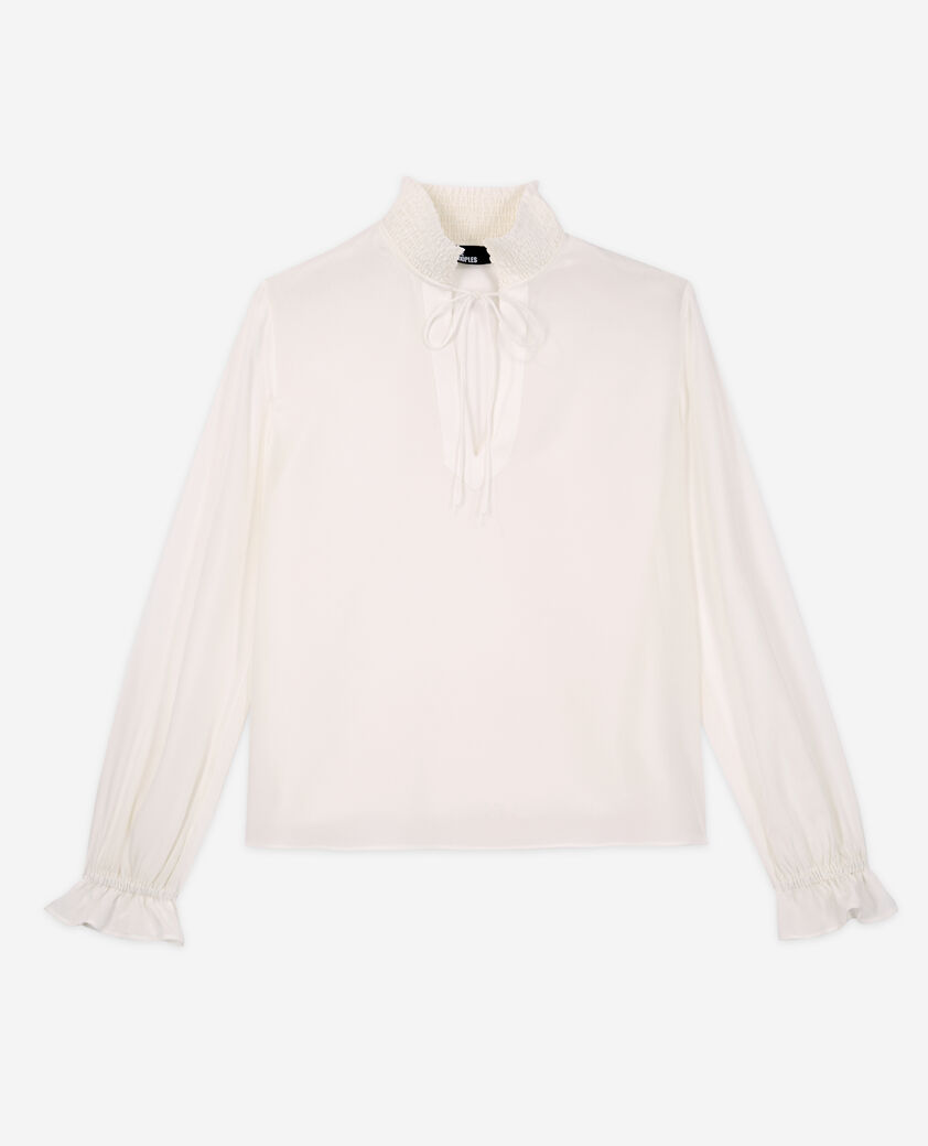 The Kooples FEMME WHITE blouse en soie écrue