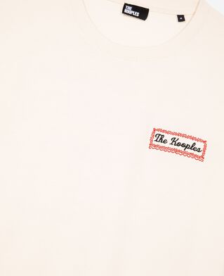 The Kooples HOMME LIGHT BEIGE t-shirt avec s&eacute;rigraphie via prony beige
