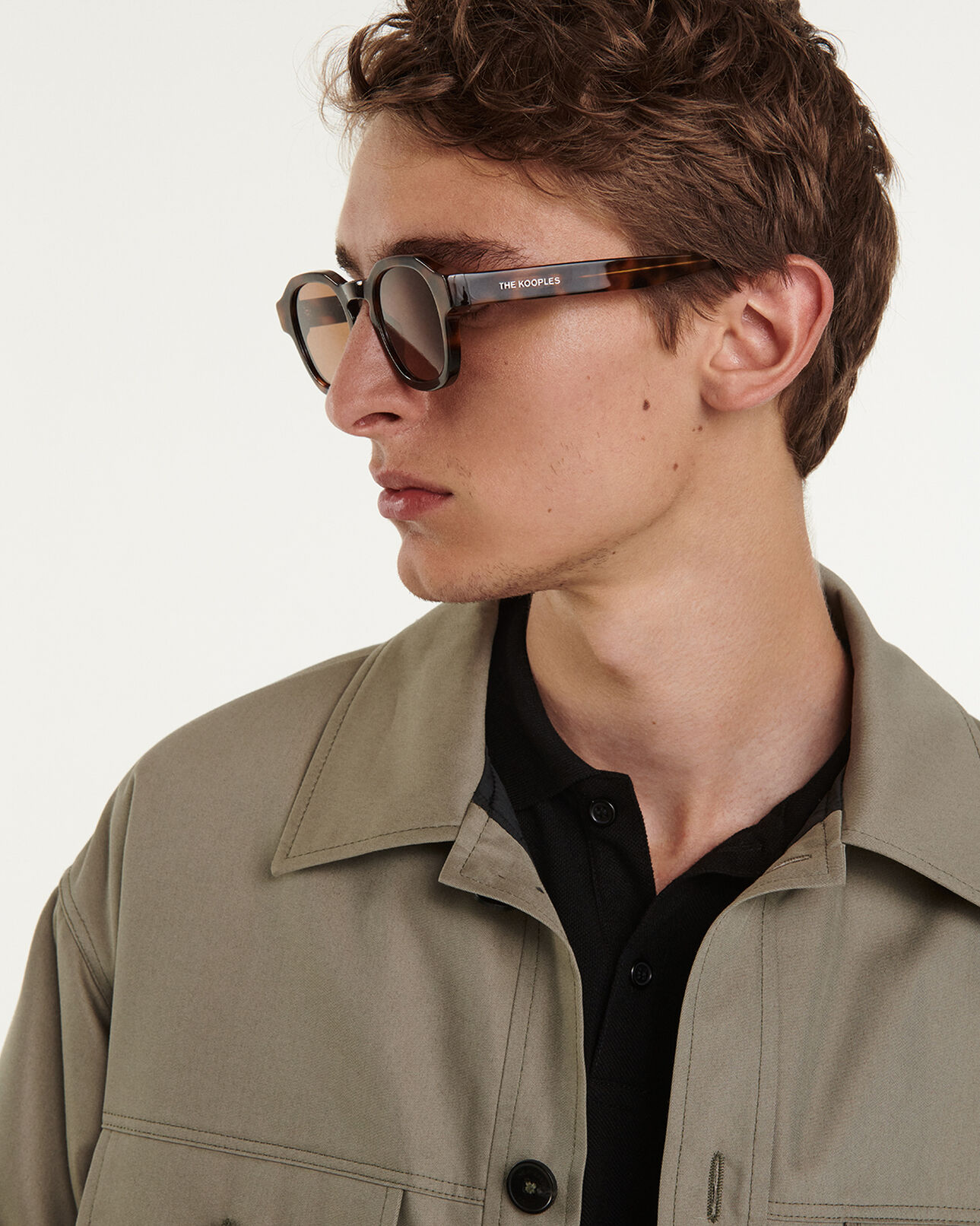 The Kooples MEN LIGHT KAKI quilted khaki jacket with pockets