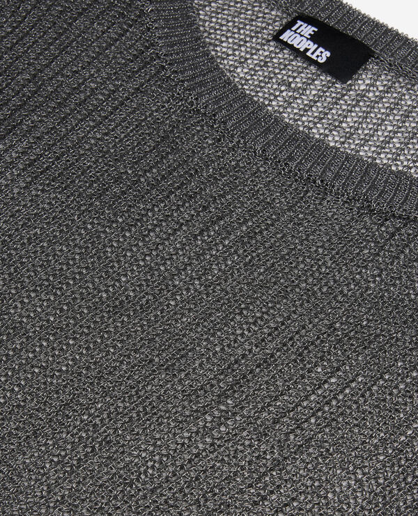 The Kooples WOMEN GREY SILVER gray chainmail effect sweater