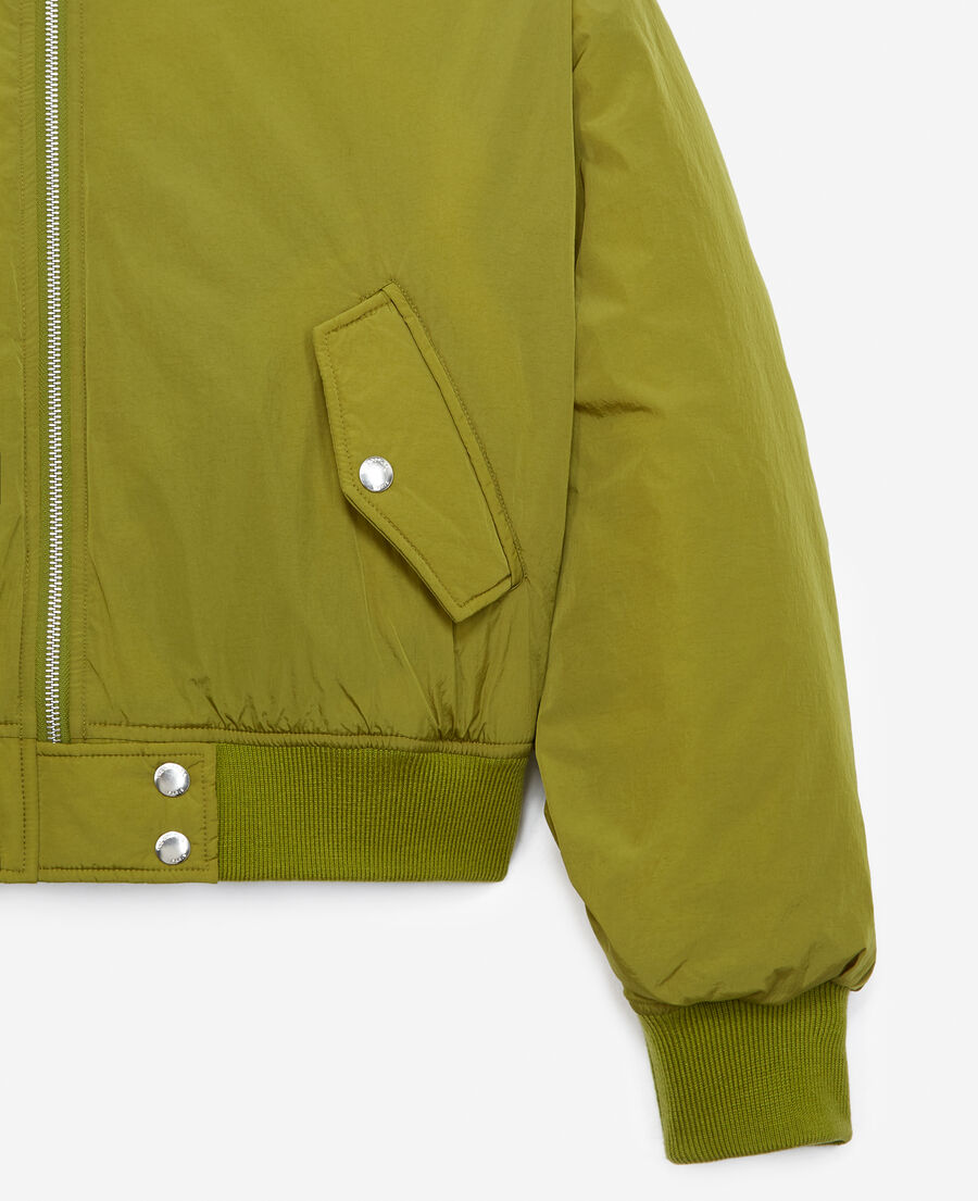 zipped khaki nylon jacket