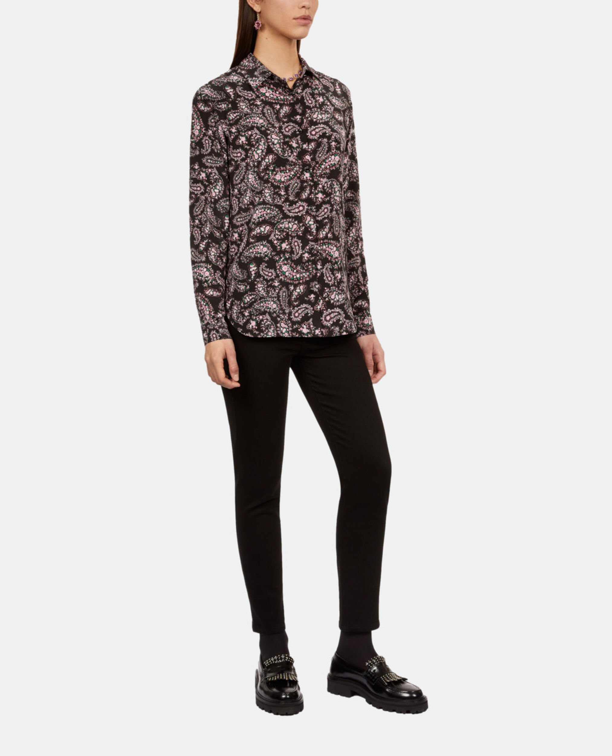 Printed shirt, BLACK / PINK, hi-res image number null