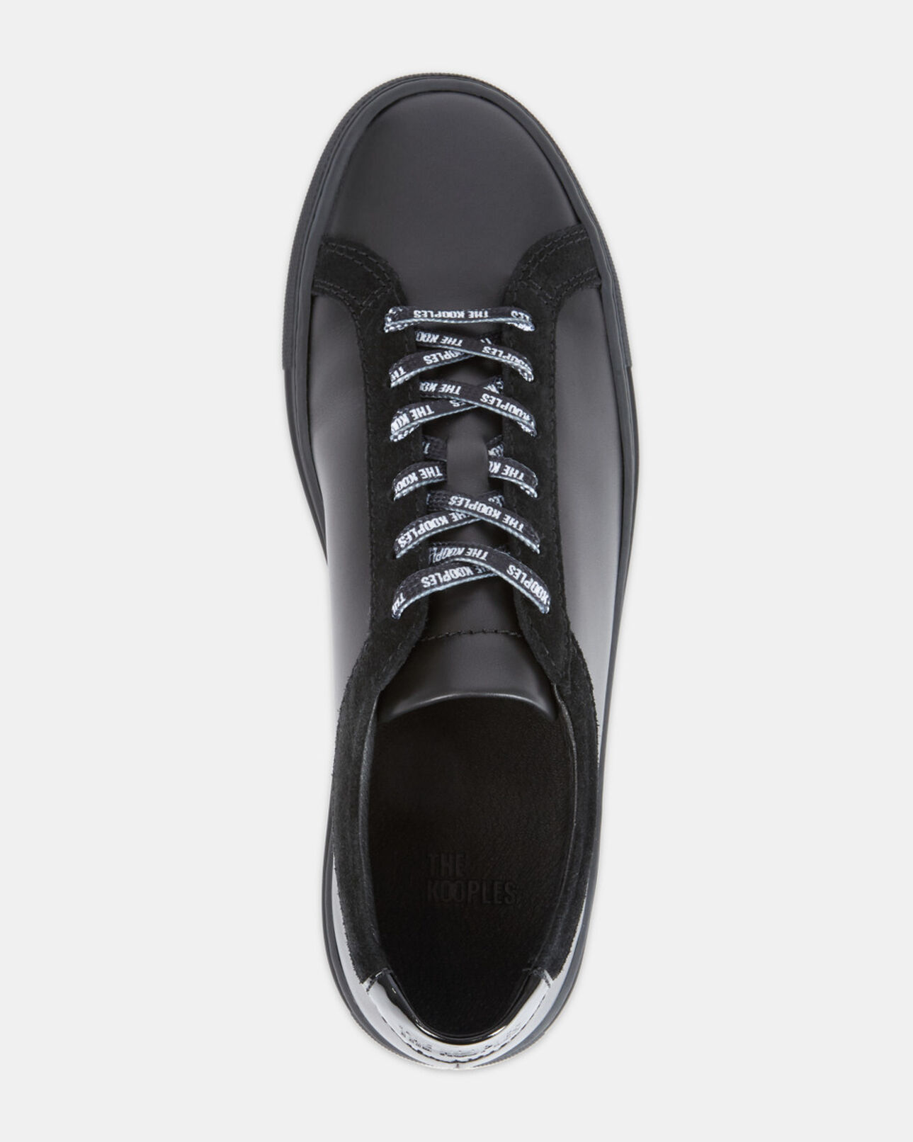 The Kooples WOMEN BLACK black leather sneakers