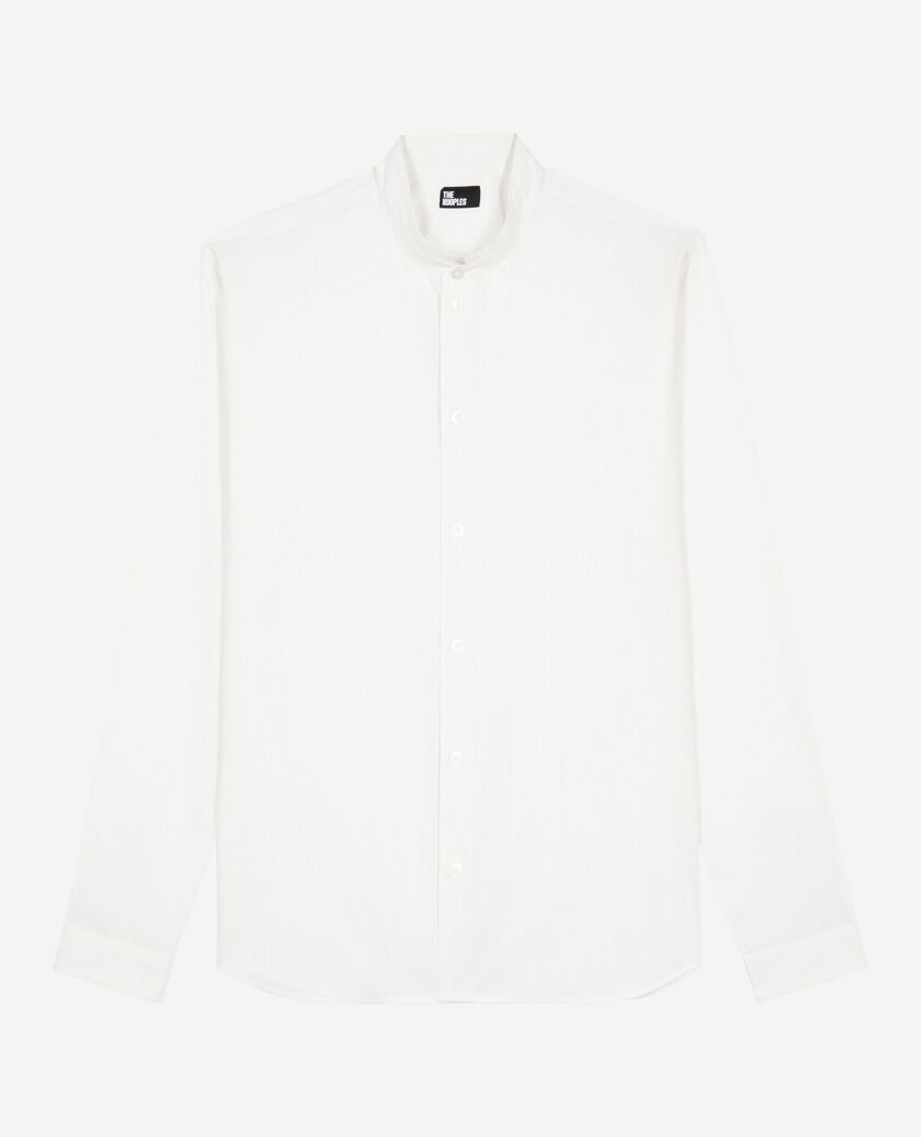 The Kooples MEN WHITE / BLACK formal shirt with white collar
