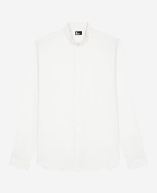 The Kooples MEN WHITE / BLACK formal shirt with white collar