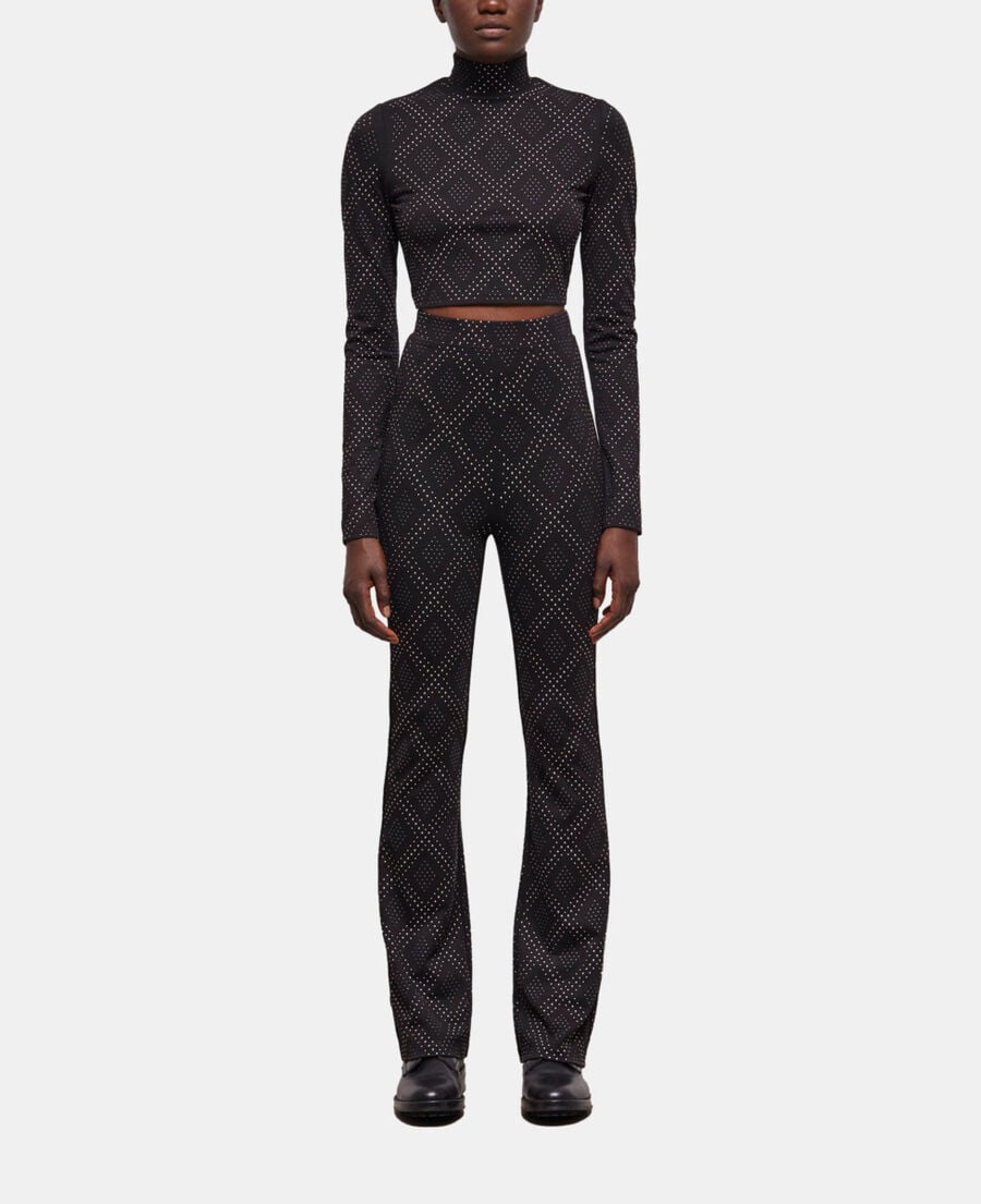 The Kooples DAMEN BLACK schwarzes top mit strassbesatz