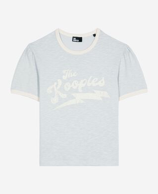 The Kooples WOMEN LIGHT BLUE t-shirt with light blue screen print