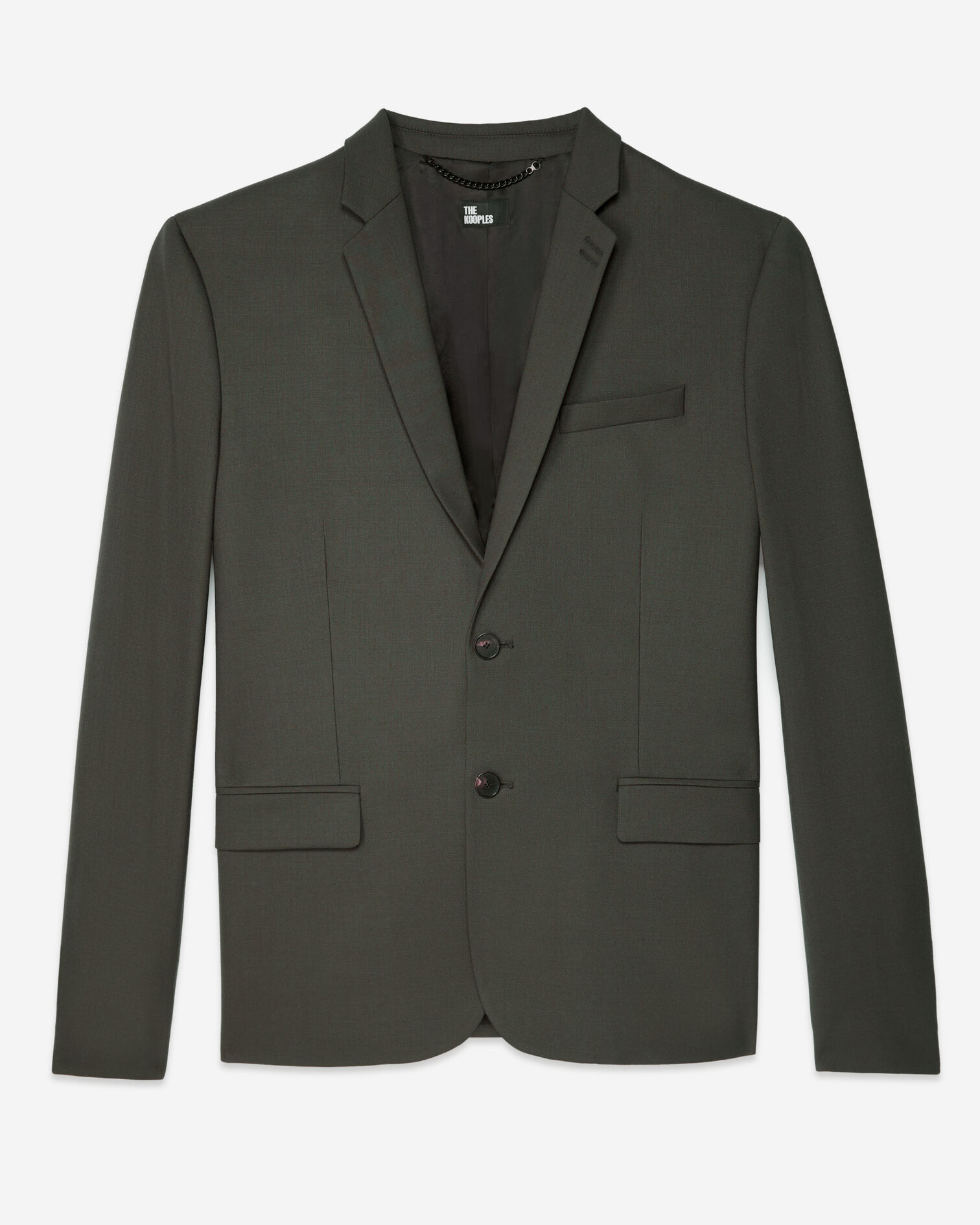 Khaki wool suit fitted jacket, KAKI, hi-res image number null