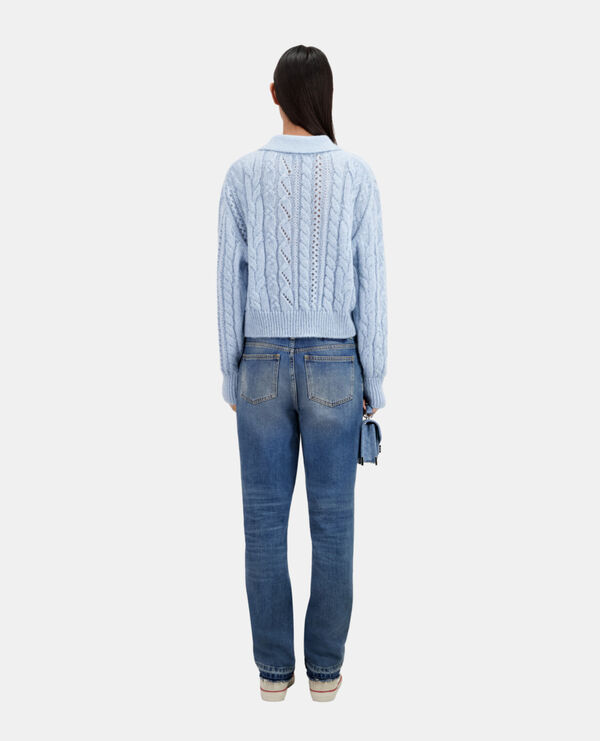 The Kooples FEMME BLUE pull en laine mélangée bleu ciel
