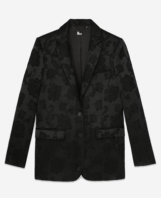 The Kooples FEMME BLACK veste tailleur fleurie noire