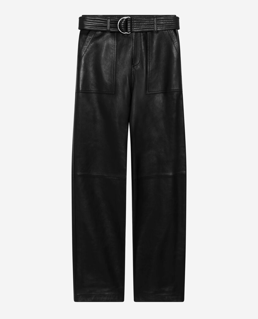 The Kooples F BLACK straight-leg leather pants