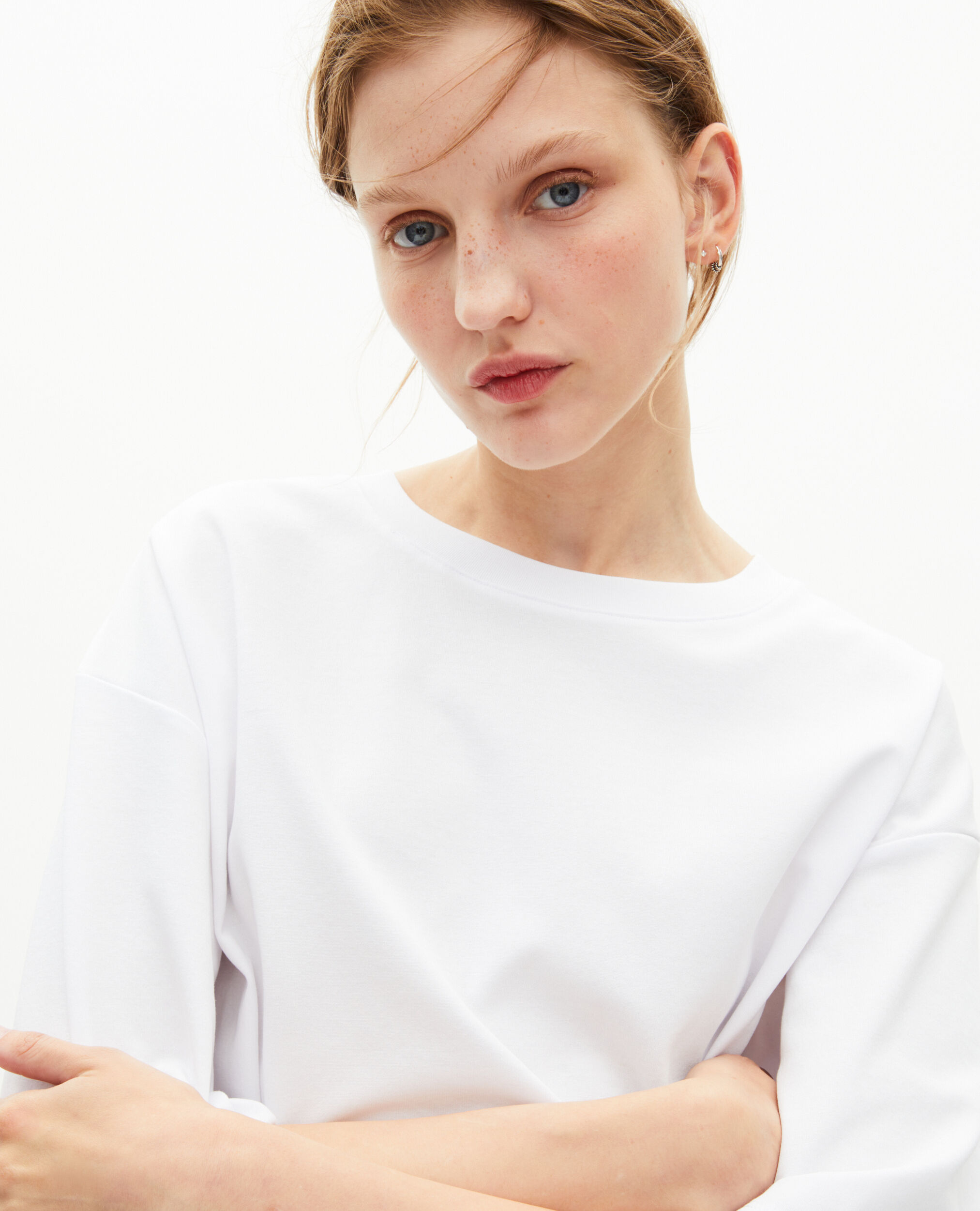 Schlichtes weißes Oversize-T-Shirt, WHITE, hi-res image number null