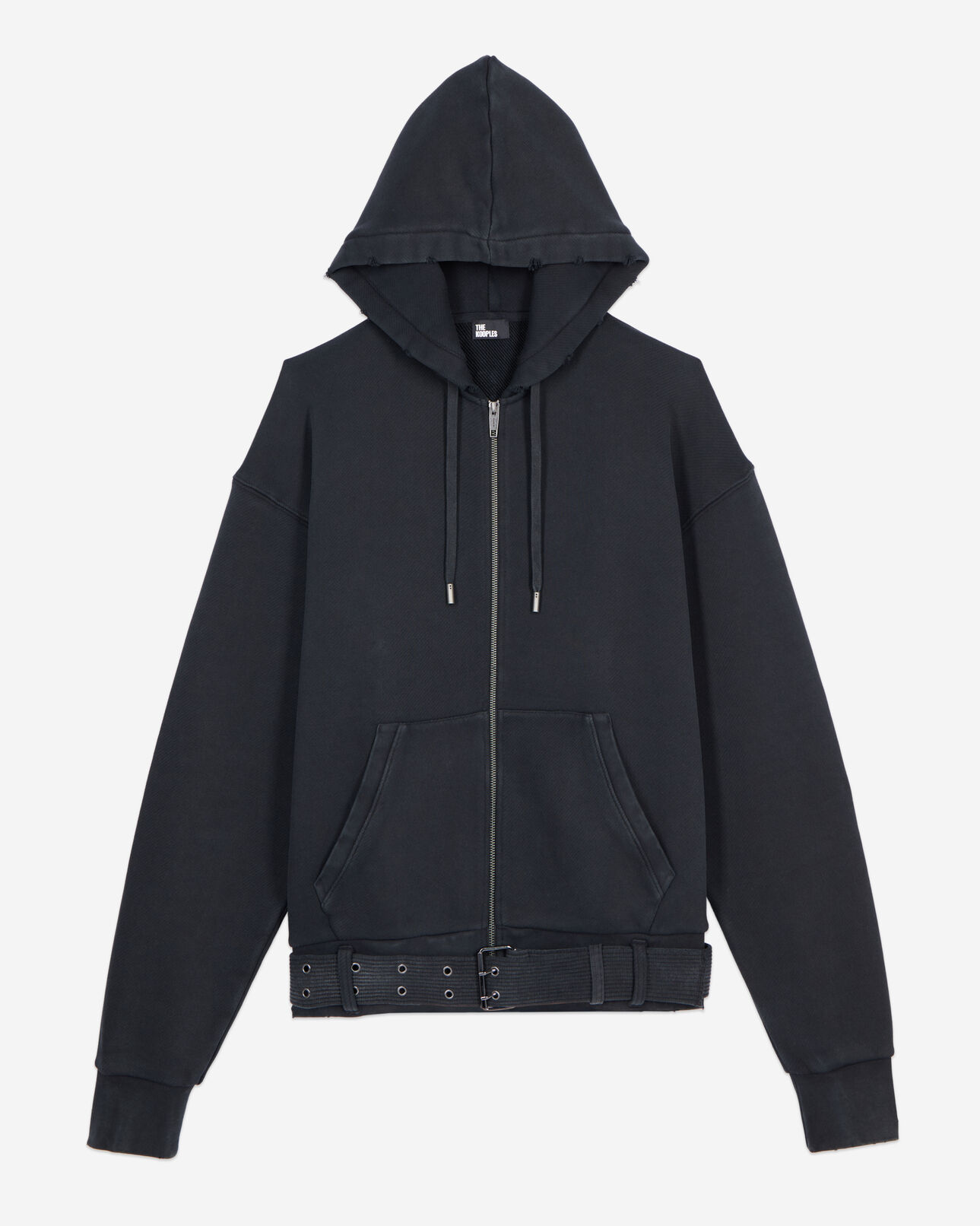 The Kooples HOMME BLACK WASHED sweatshirt à capuche noir
