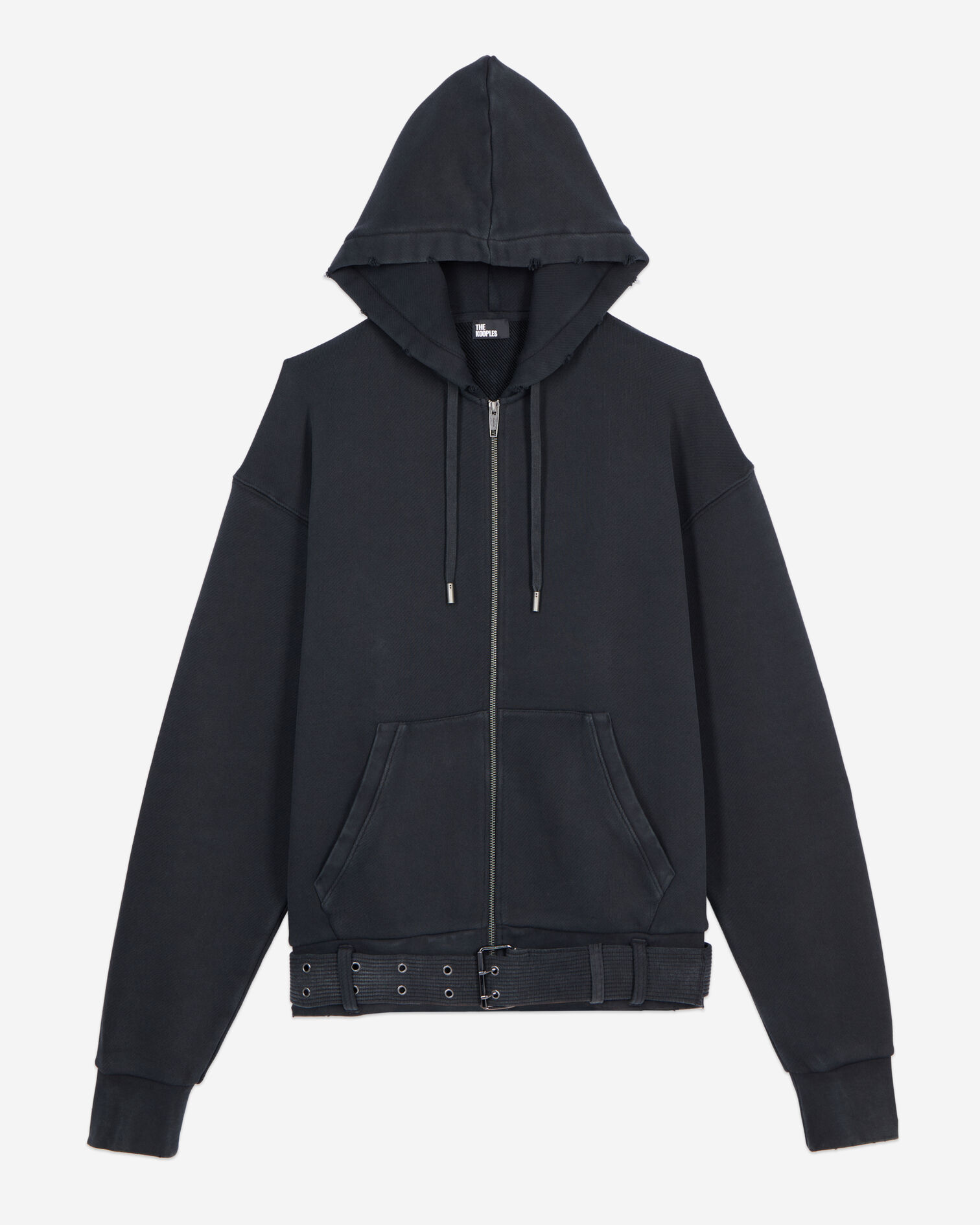 Sweatshirt à capuche noir, BLACK WASHED, hi-res image number null