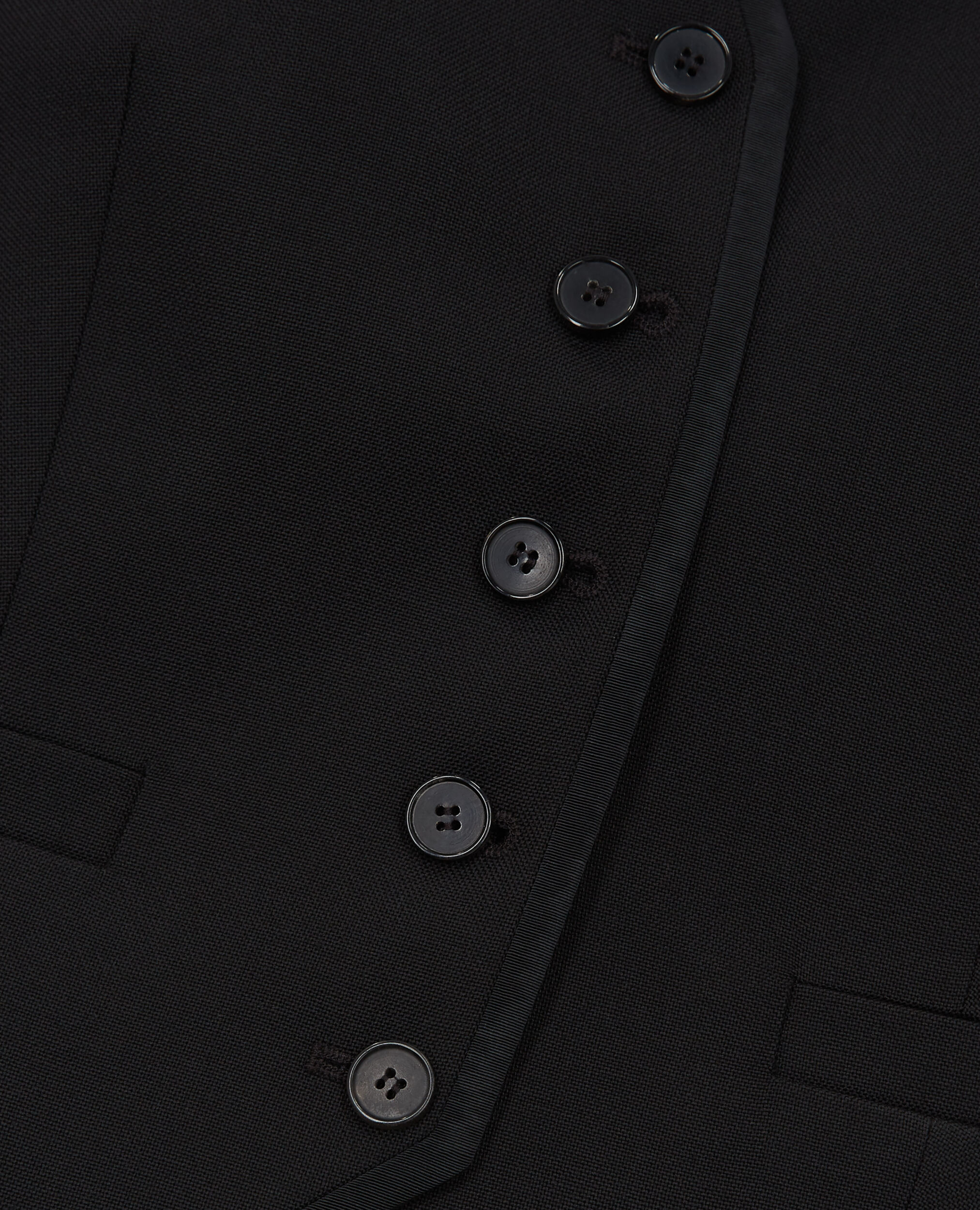 Black wool suit vest, BLACK WHITE, hi-res image number null