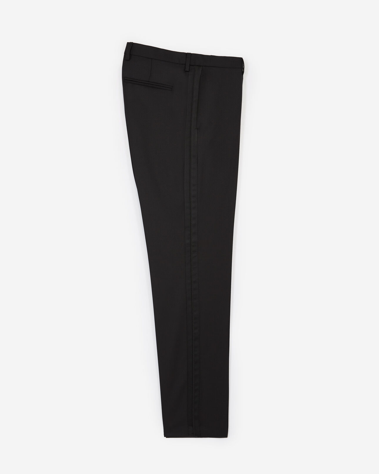 The Kooples HOMME BLACK pantalon costume noir à bande satin