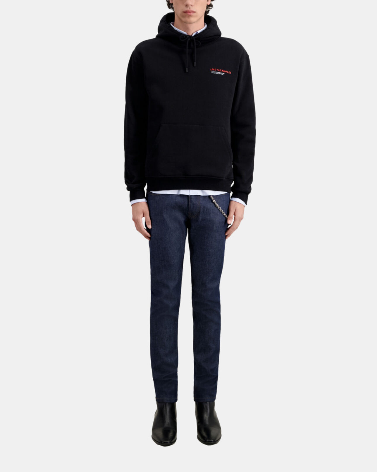 The Kooples MEN BLACK black men's sweatshirt i love kooples