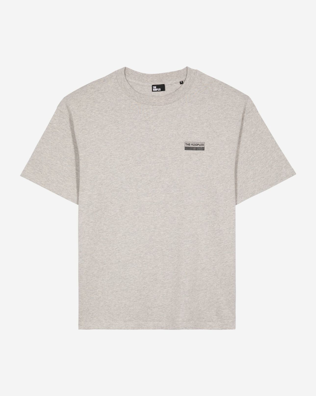 The Kooples MEN LIGHT GREY MELANGE gray screen print t-shirt