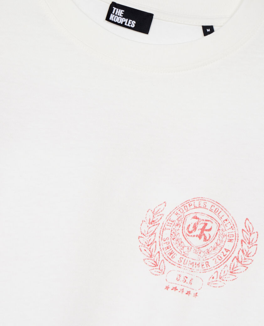 The Kooples MEN ECRU ecru t-shirt with blazon serigraphy