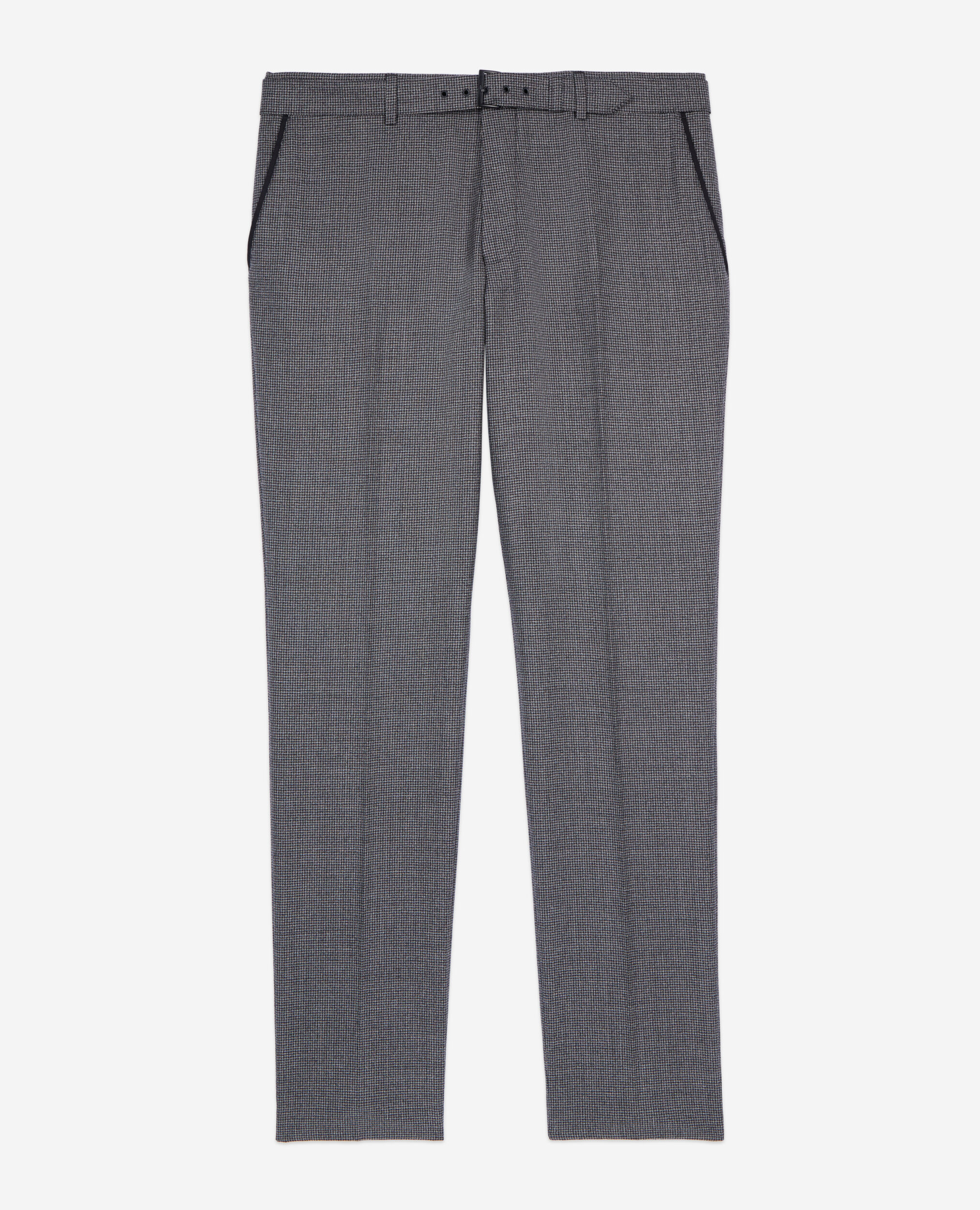 Black and white houndstooth suit trousers, BLACK GREY, hi-res image number null