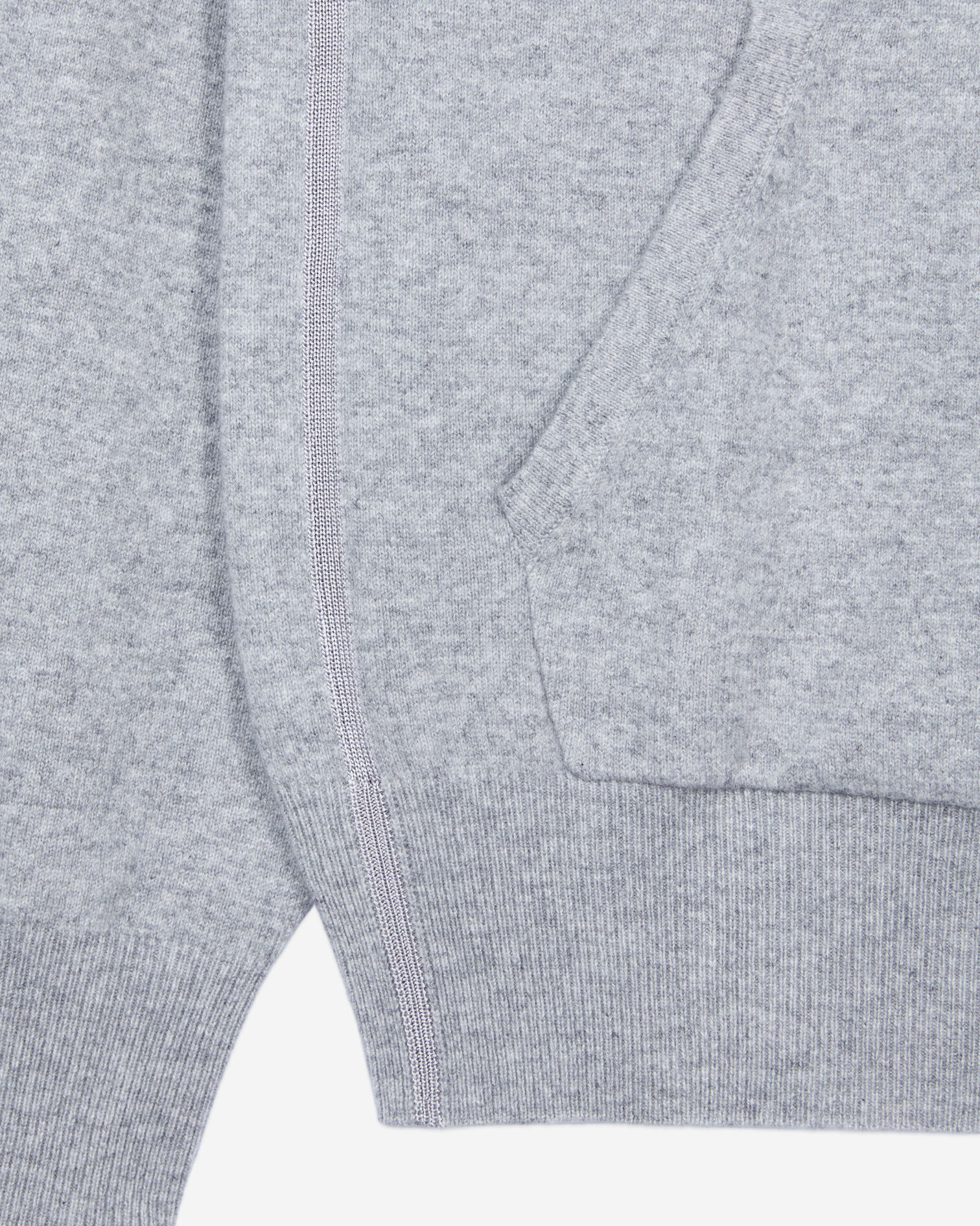 Grey wool and cashmere hoodie, MIDDLE GREY MEL, hi-res image number null