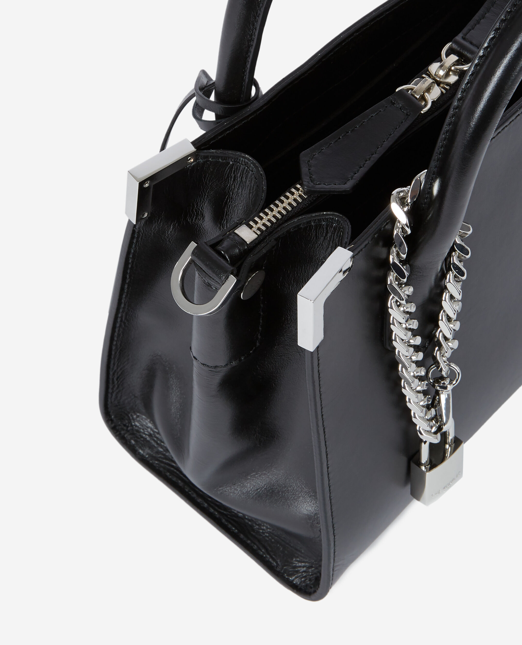 Medium Ming bag in smooth black leather, BLACK, hi-res image number null