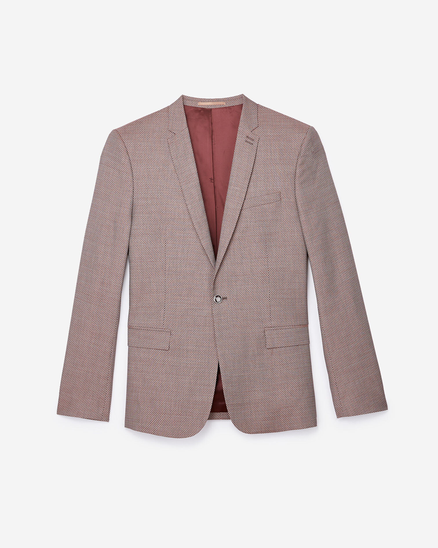 Burgundy suit jacket with ring micro-motif, RED, hi-res image number null