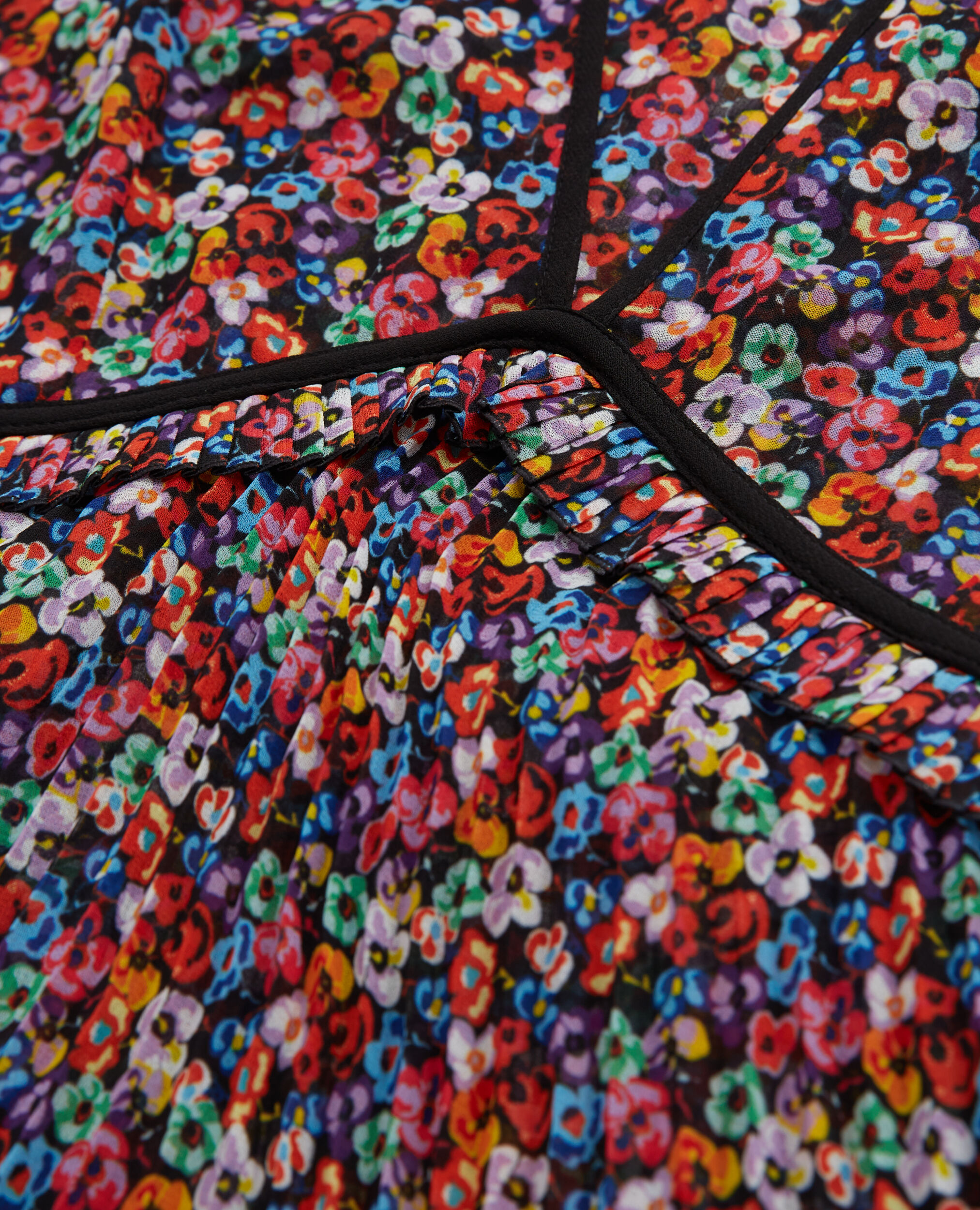 Long multicolor pleated dress, MULTICOLOR, hi-res image number null
