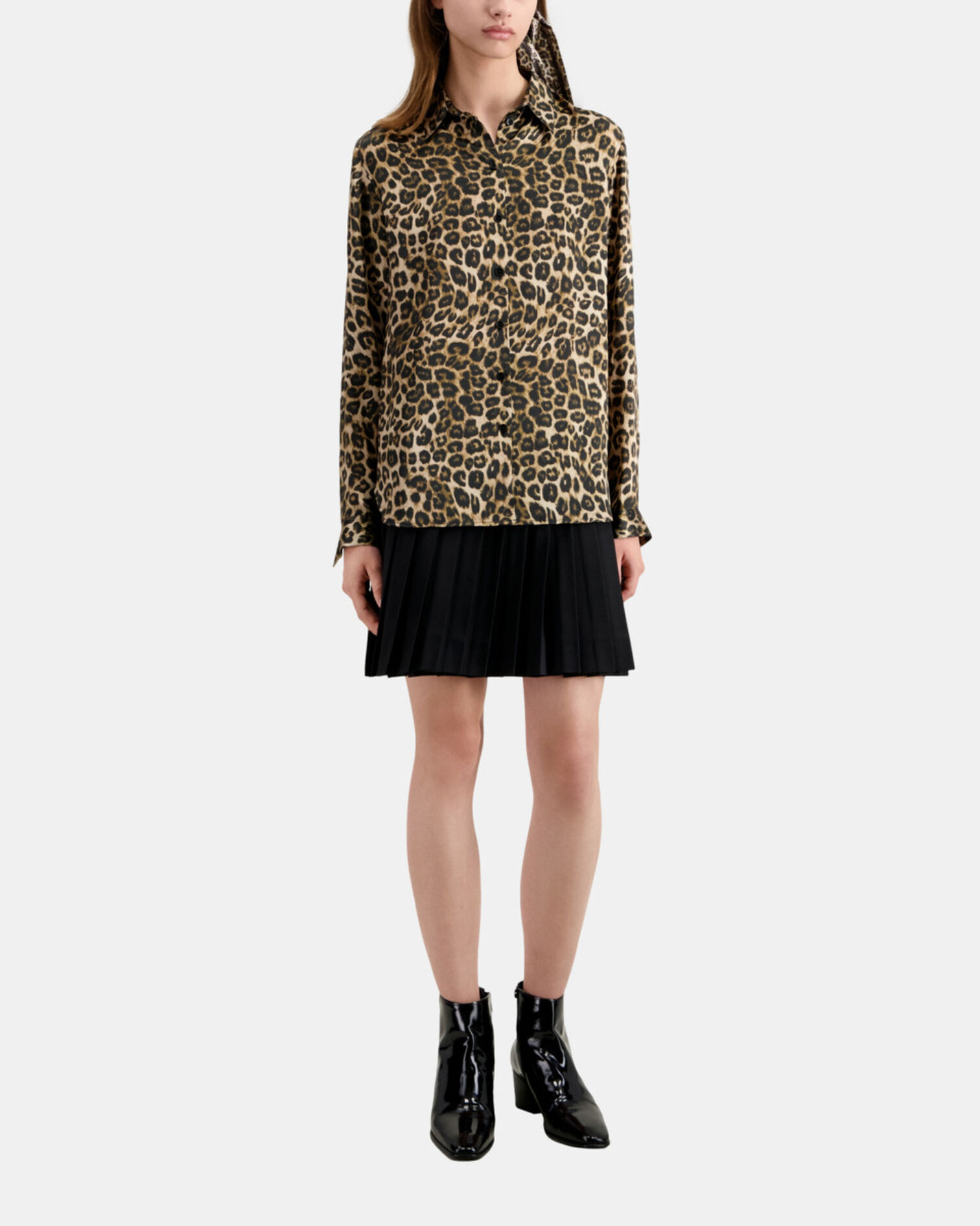 Leopard print silk shirt, LEOPARD, hi-res image number null