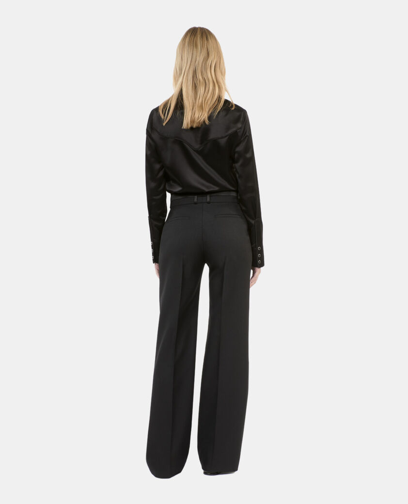 The Kooples FEMME BLACK pantalon tailleur large noir