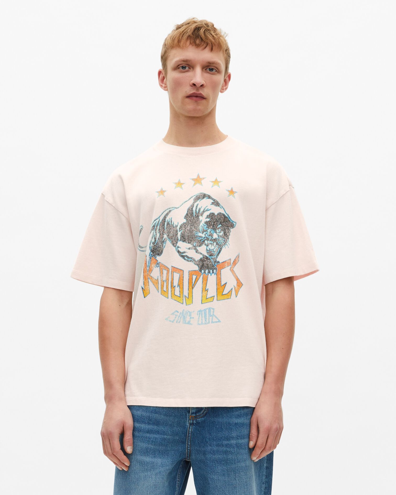 T-shirt with ecru screen print, ECRU, hi-res image number null
